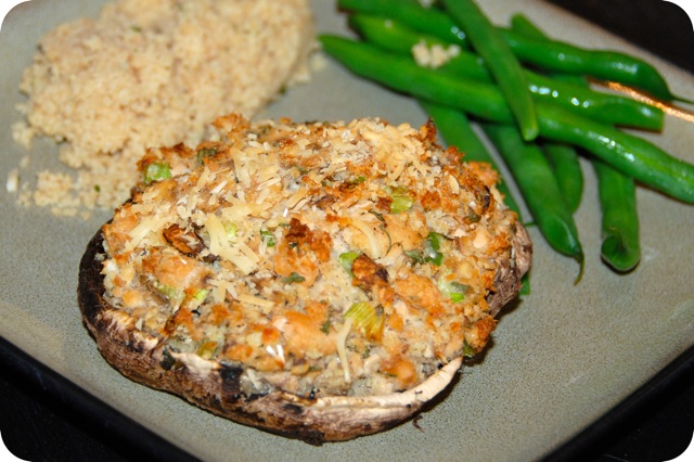 Salmon-Stuffed Portobello Mushrooms | Flying on Jess Fuel