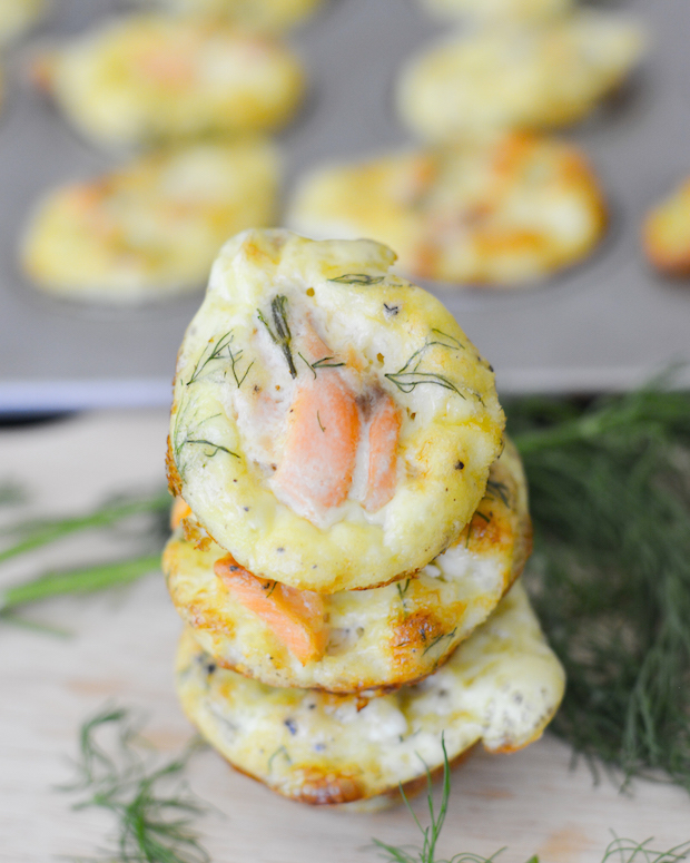 Salmon and Dill Mini Frittatas | Flying on Jess Fuel